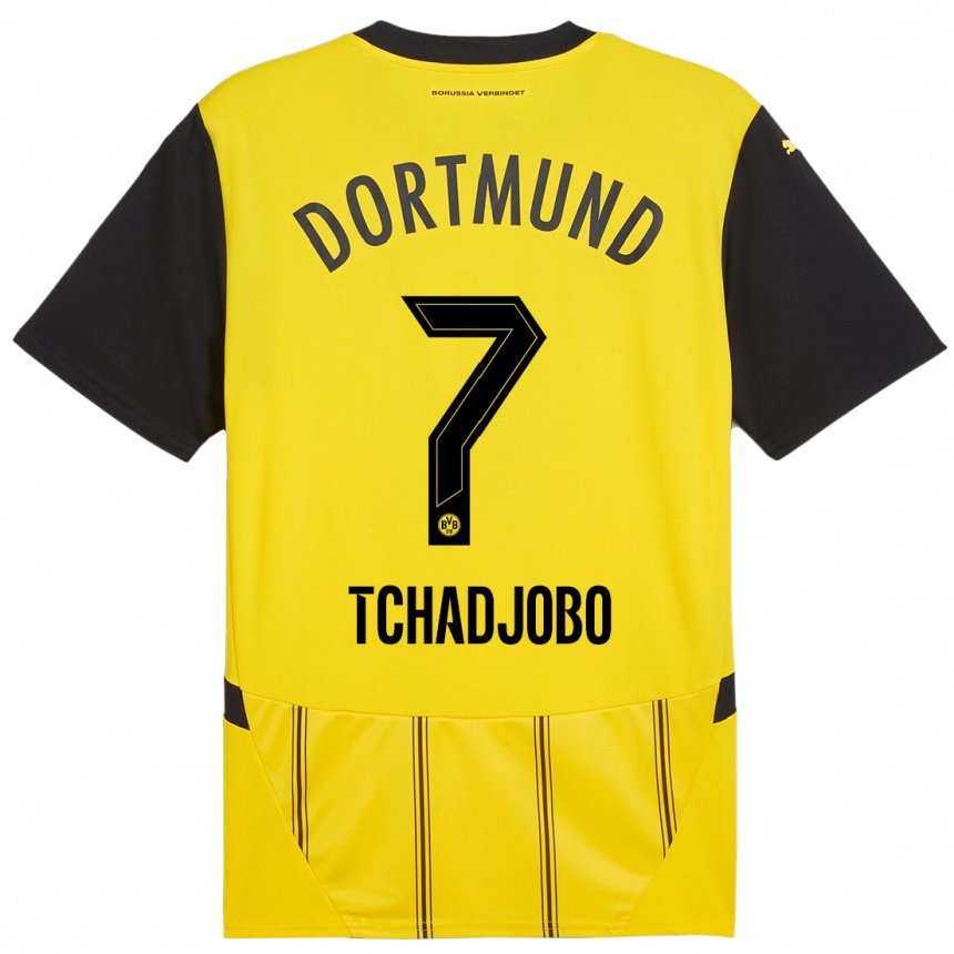 Niño Fútbol Camiseta Dia Tchadjobo #7 Amarillo Negro 1ª Equipación 2024/25