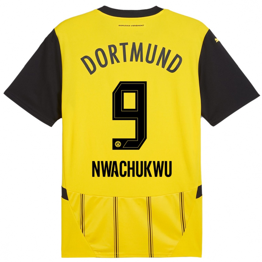 Niño Fútbol Camiseta Isaak Nwachukwu #9 Amarillo Negro 1ª Equipación 2024/25