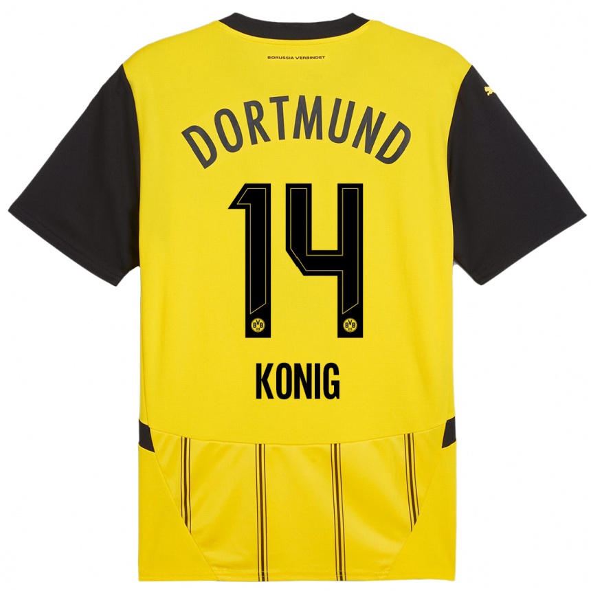 Niño Fútbol Camiseta Raul Konig #14 Amarillo Negro 1ª Equipación 2024/25