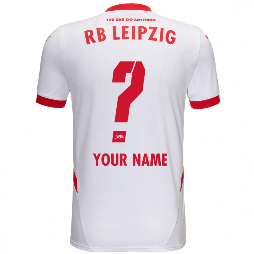 Niño Fútbol Camiseta Su Nombre #0 Blanco Rojo 1ª Equipación 2024/25