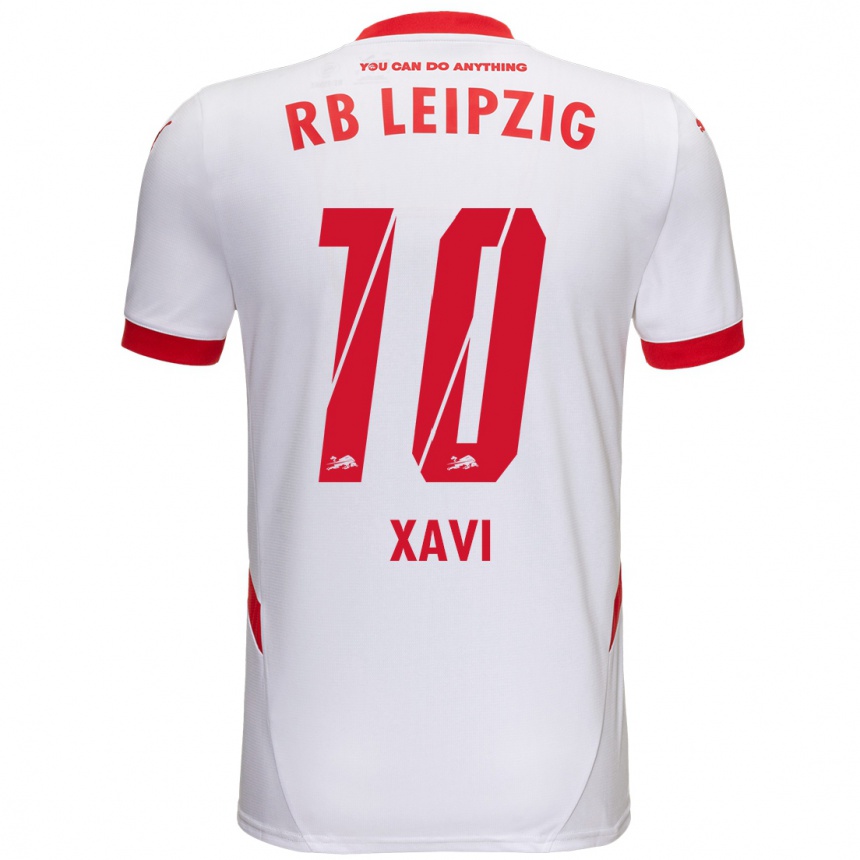 Niño Fútbol Camiseta Xavi Simons #10 Blanco Rojo 1ª Equipación 2024/25