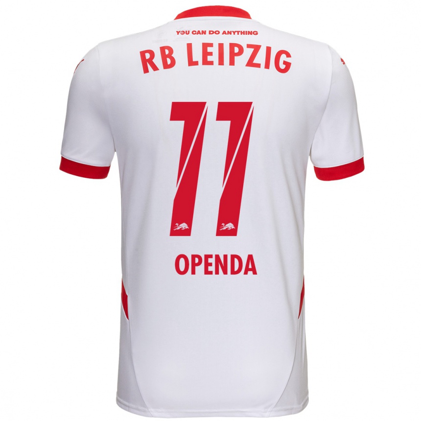 Niño Fútbol Camiseta Loïs Openda #11 Blanco Rojo 1ª Equipación 2024/25