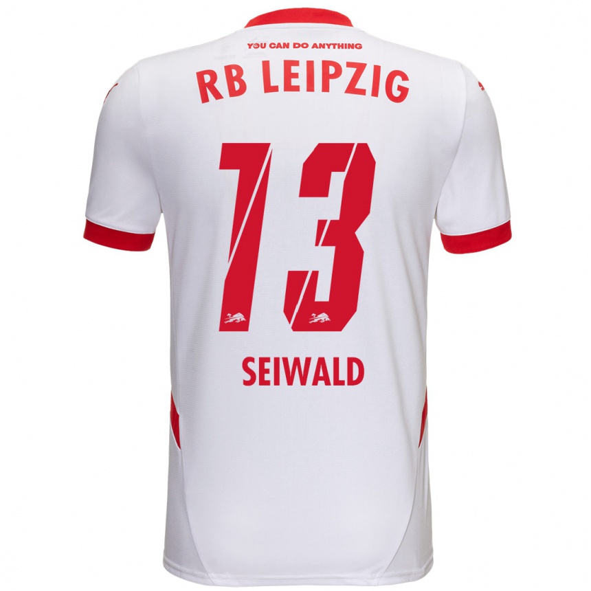 Niño Fútbol Camiseta Nicolas Seiwald #13 Blanco Rojo 1ª Equipación 2024/25