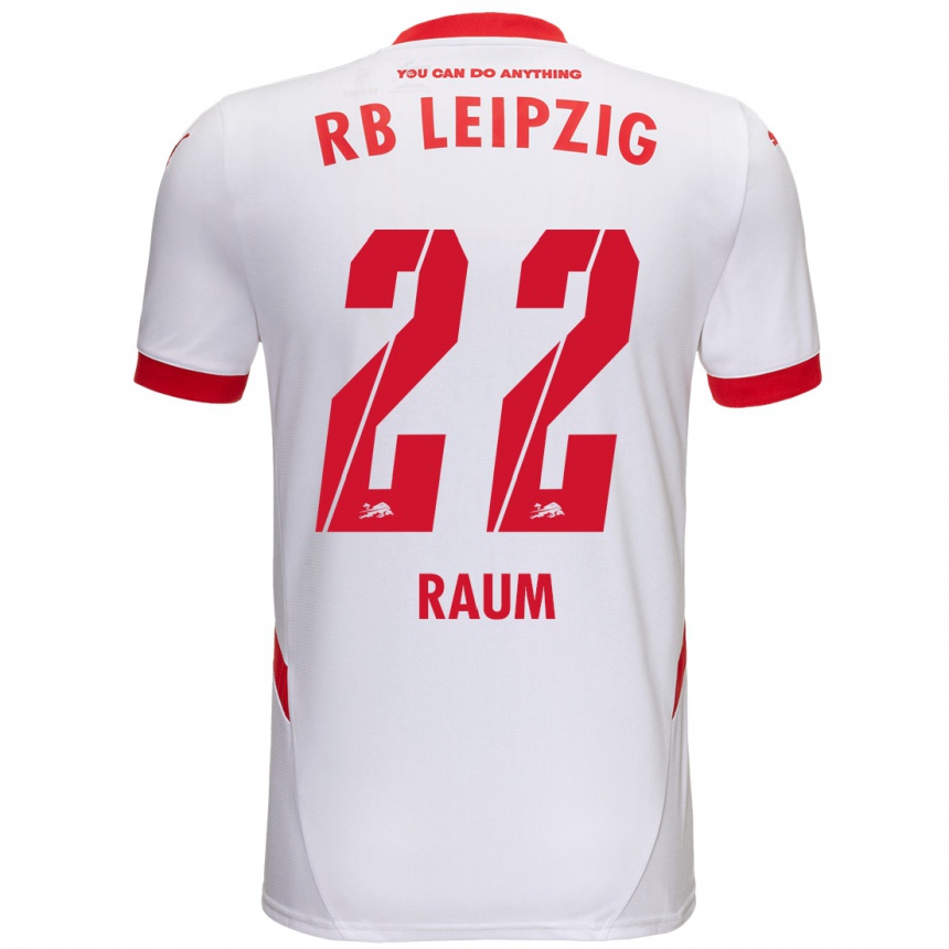 Niño Fútbol Camiseta David Raum #22 Blanco Rojo 1ª Equipación 2024/25