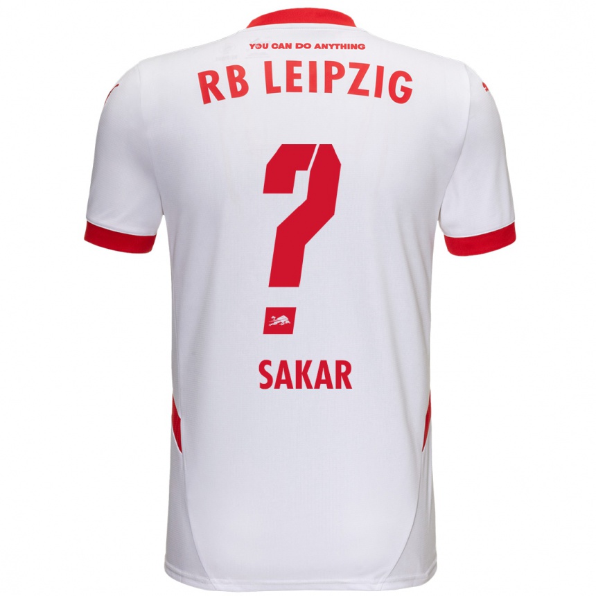 Niño Fútbol Camiseta Faik Sakar #0 Blanco Rojo 1ª Equipación 2024/25