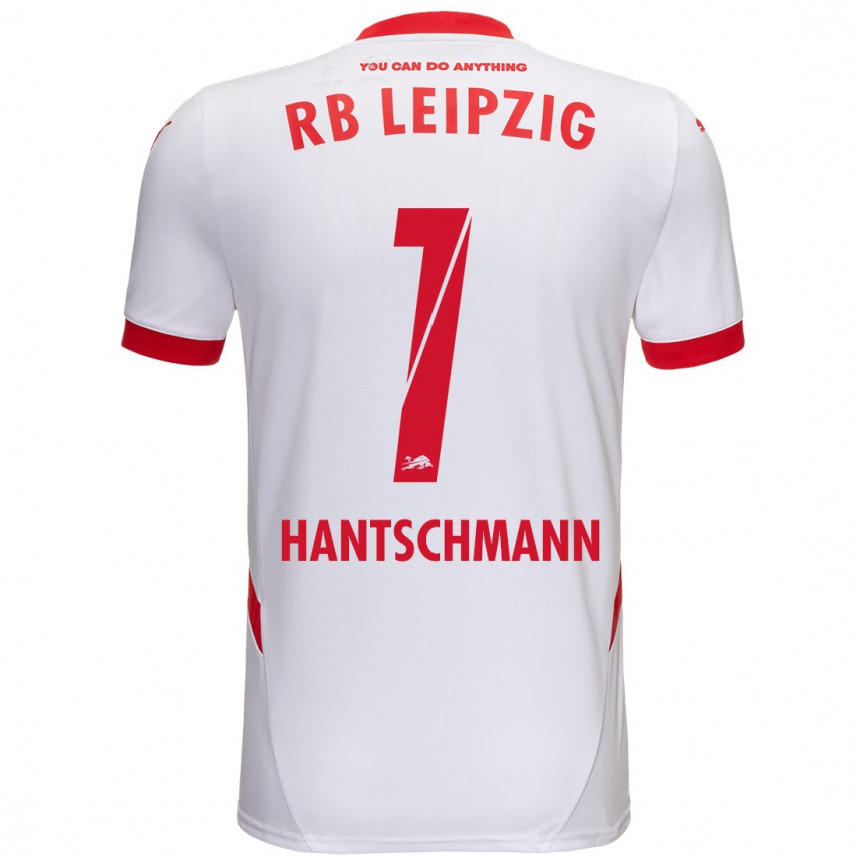 Niño Fútbol Camiseta Franz Hantschmann #1 Blanco Rojo 1ª Equipación 2024/25