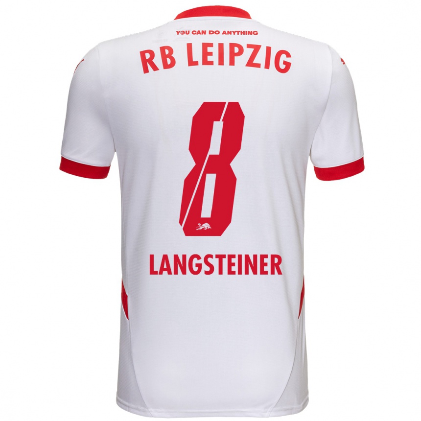 Niño Fútbol Camiseta Toni Langsteiner #8 Blanco Rojo 1ª Equipación 2024/25