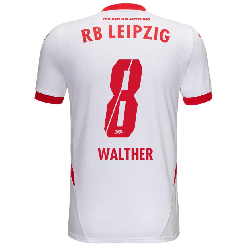 Niño Fútbol Camiseta Kofi Walther #8 Blanco Rojo 1ª Equipación 2024/25