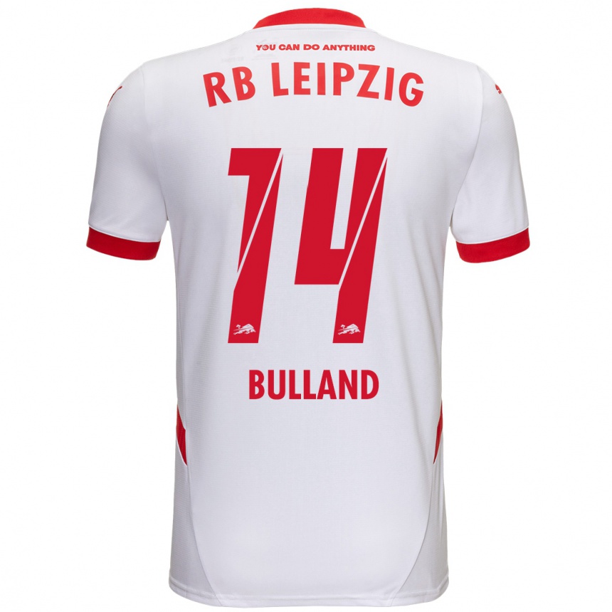 Niño Fútbol Camiseta Anton Bulland #14 Blanco Rojo 1ª Equipación 2024/25