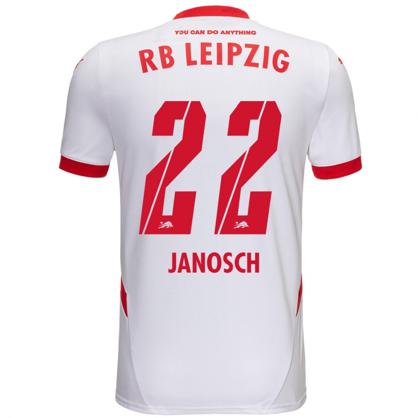 Niño Fútbol Camiseta Luca Janosch #22 Blanco Rojo 1ª Equipación 2024/25