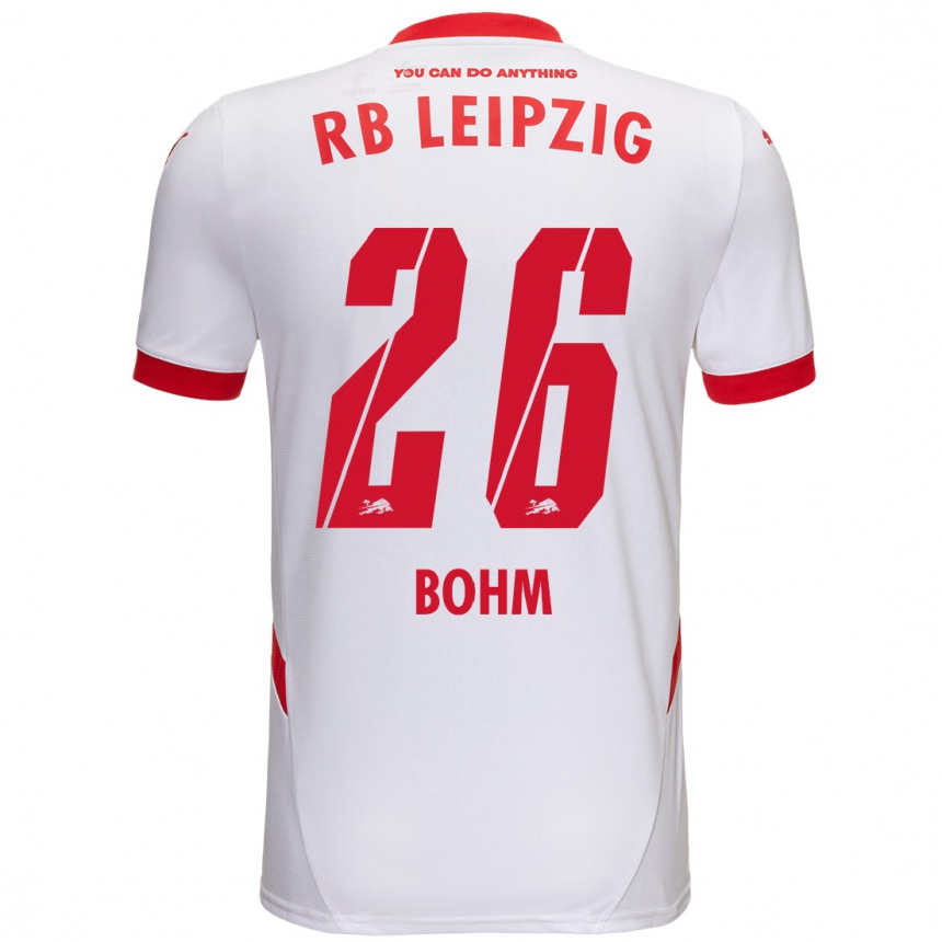 Niño Fútbol Camiseta Pepe Böhm #26 Blanco Rojo 1ª Equipación 2024/25