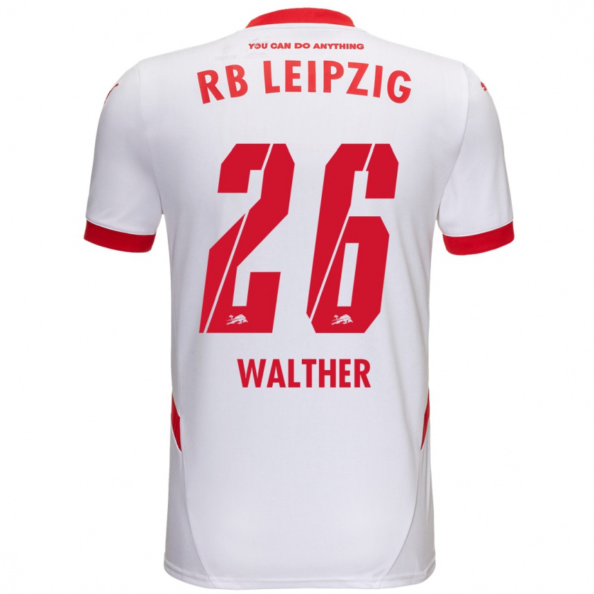 Niño Fútbol Camiseta Mika Walther #26 Blanco Rojo 1ª Equipación 2024/25