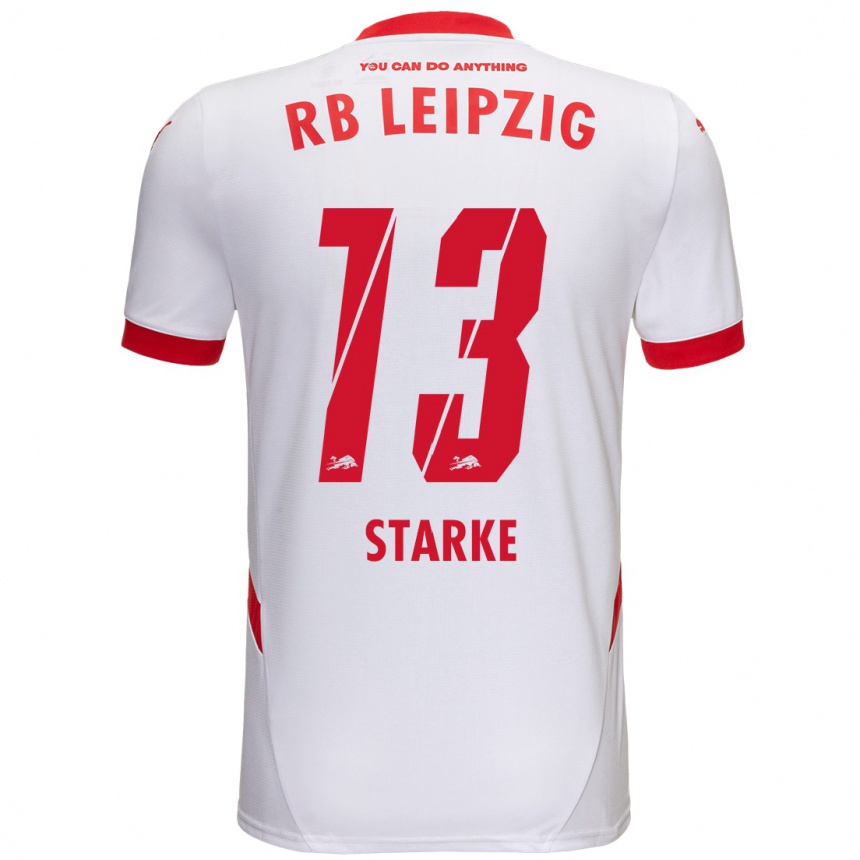 Niño Fútbol Camiseta Sandra Starke #13 Blanco Rojo 1ª Equipación 2024/25