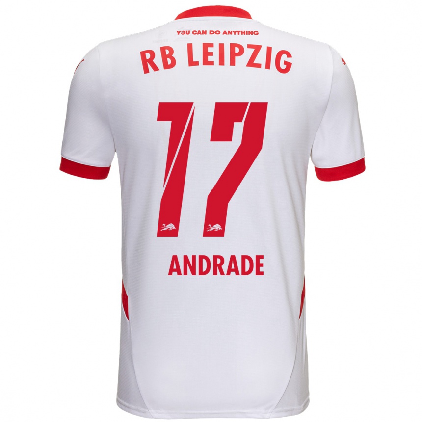 Niño Fútbol Camiseta Lydia Andrade #17 Blanco Rojo 1ª Equipación 2024/25