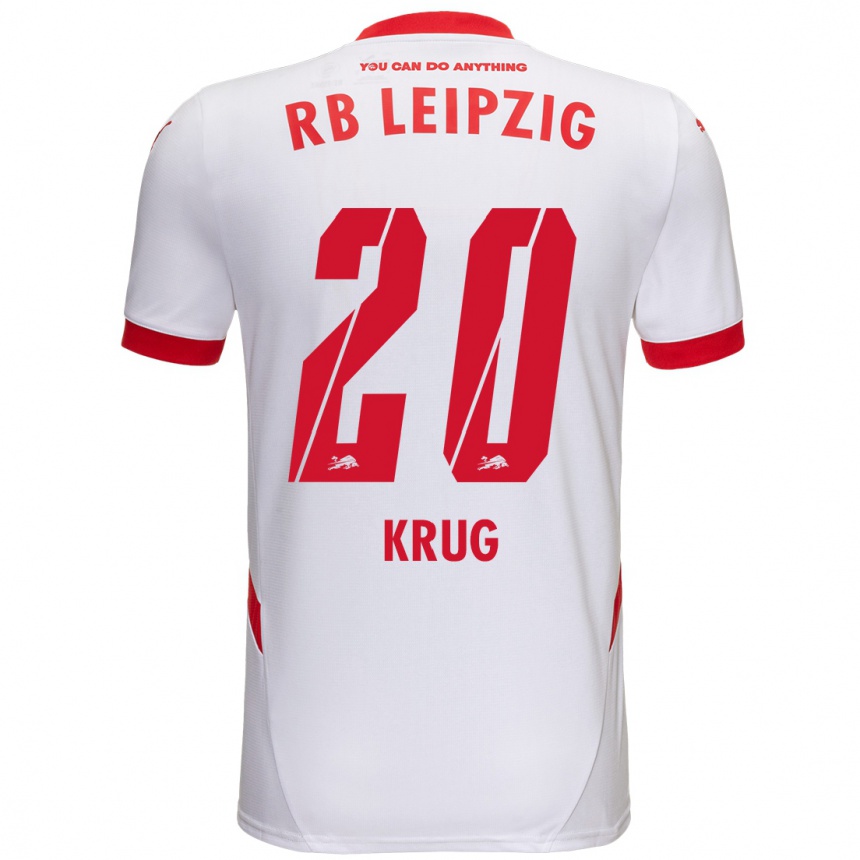 Niño Fútbol Camiseta Victoria Krug #20 Blanco Rojo 1ª Equipación 2024/25