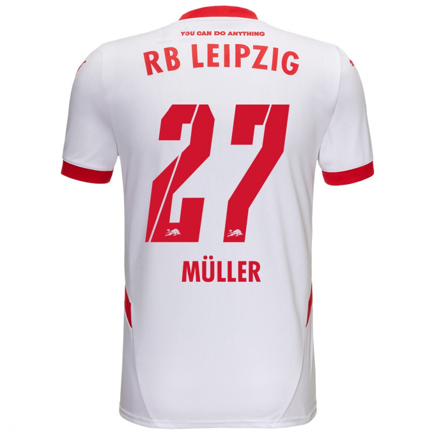 Niño Fútbol Camiseta Marlene Müller #27 Blanco Rojo 1ª Equipación 2024/25