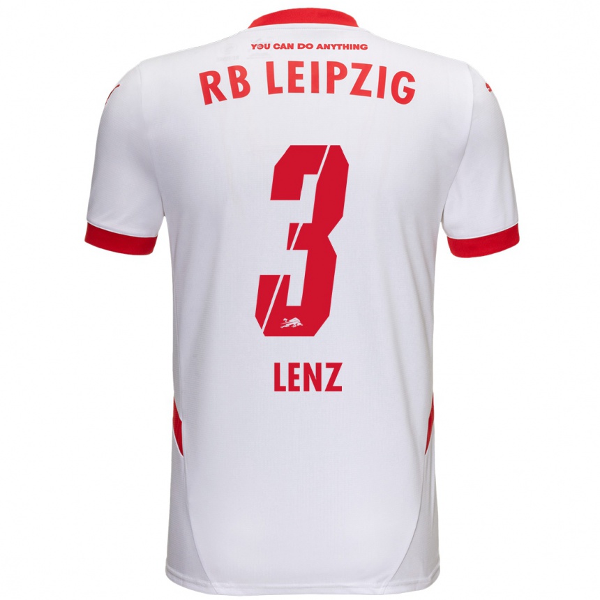 Niño Fútbol Camiseta Christopher Lenz #3 Blanco Rojo 1ª Equipación 2024/25