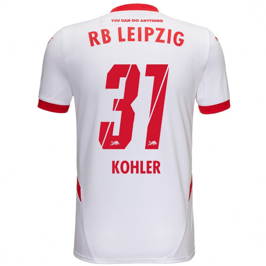 Niño Fútbol Camiseta Tim Köhler #31 Blanco Rojo 1ª Equipación 2024/25