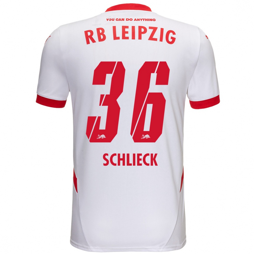 Niño Fútbol Camiseta Timo Schlieck #36 Blanco Rojo 1ª Equipación 2024/25