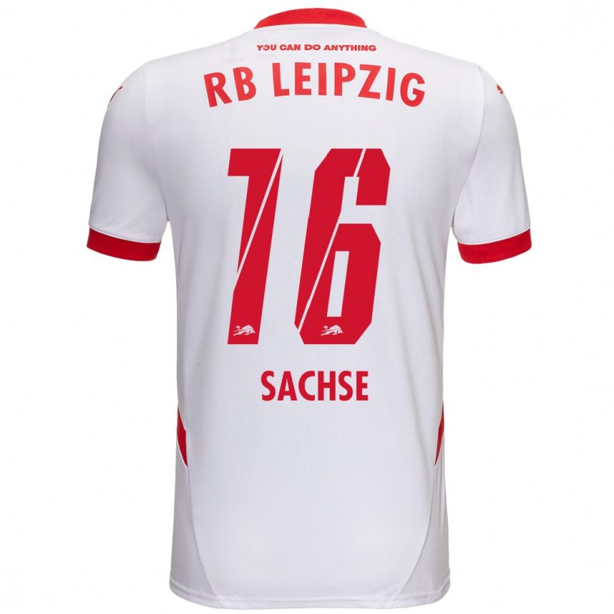 Niño Fútbol Camiseta Jakob Sachse #16 Blanco Rojo 1ª Equipación 2024/25