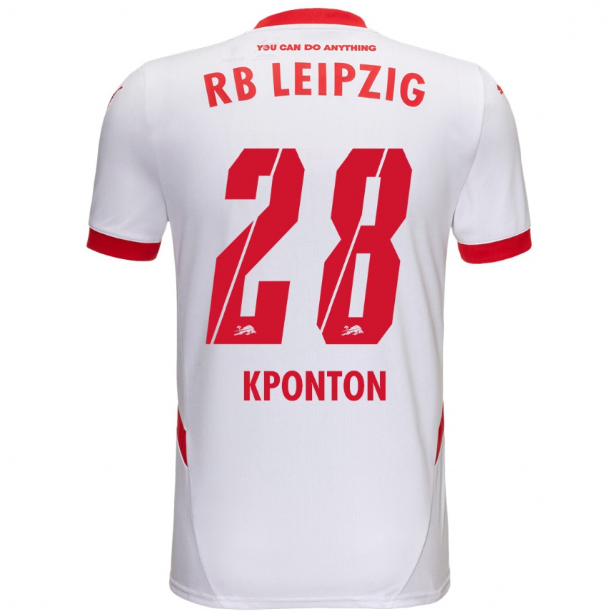 Niño Fútbol Camiseta Marwan Kponton #28 Blanco Rojo 1ª Equipación 2024/25