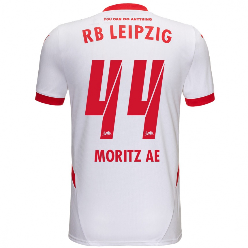 Niño Fútbol Camiseta Moritz Aé #44 Blanco Rojo 1ª Equipación 2024/25