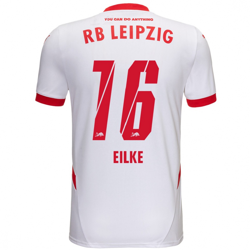 Niño Fútbol Camiseta Lennox Eilke #16 Blanco Rojo 1ª Equipación 2024/25