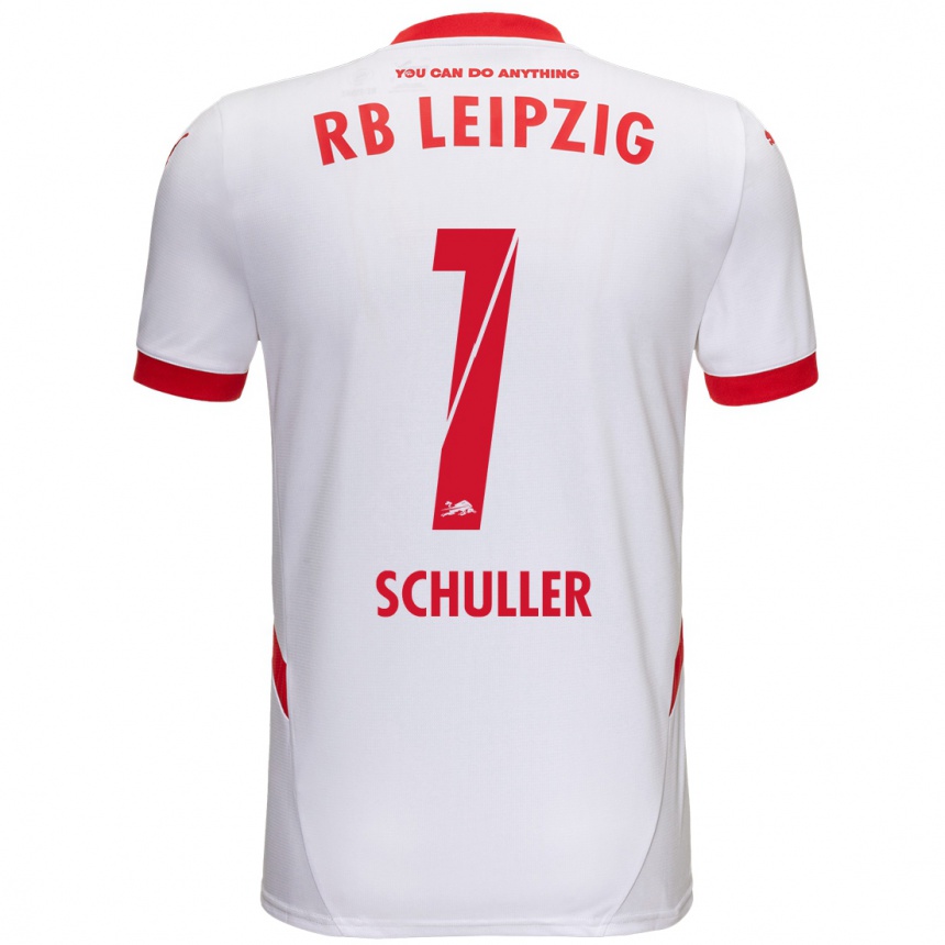 Niño Fútbol Camiseta Gina Schüller #1 Blanco Rojo 1ª Equipación 2024/25