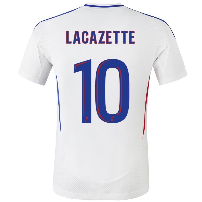 Niño Fútbol Camiseta Alexandre Lacazette #10 Blanco Azul 1ª Equipación 2024/25