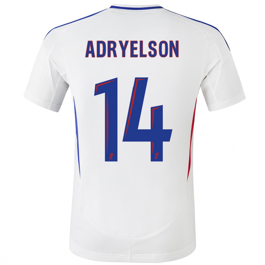 Niño Fútbol Camiseta Adryelson #14 Blanco Azul 1ª Equipación 2024/25