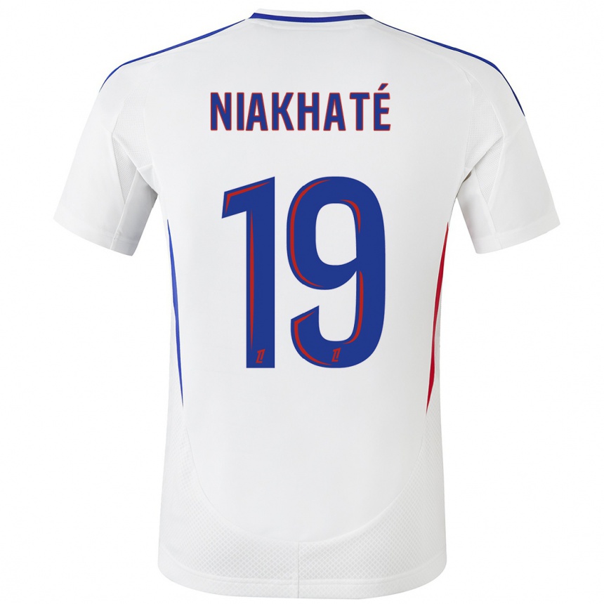 Niño Fútbol Camiseta Moussa Niakhaté #19 Blanco Azul 1ª Equipación 2024/25