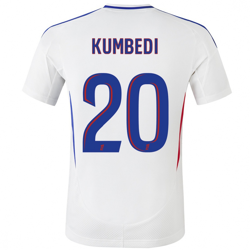 Niño Fútbol Camiseta Saël Kumbedi #20 Blanco Azul 1ª Equipación 2024/25