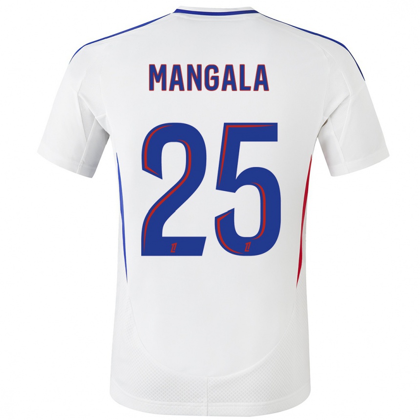 Niño Fútbol Camiseta Orel Mangala #25 Blanco Azul 1ª Equipación 2024/25