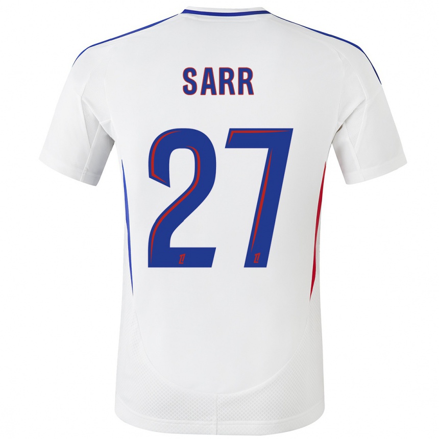 Niño Fútbol Camiseta Amin Sarr #27 Blanco Azul 1ª Equipación 2024/25