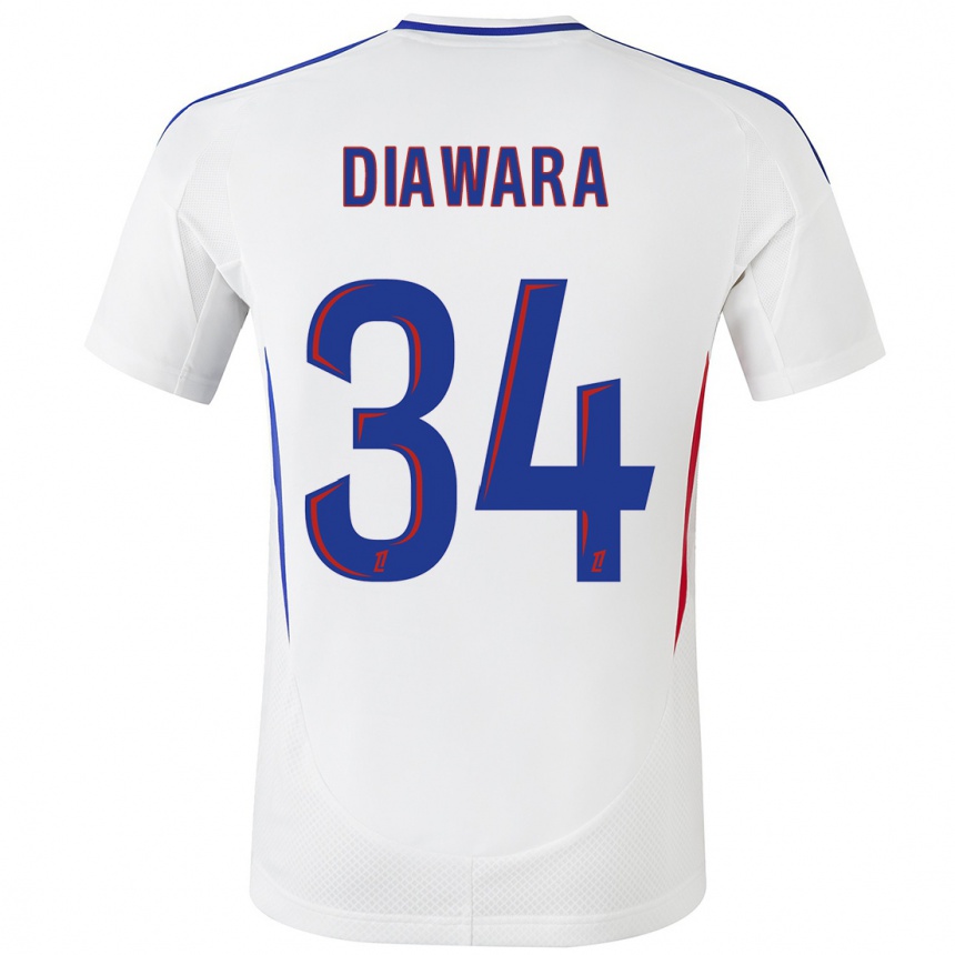 Niño Fútbol Camiseta Mahamadou Diawara #34 Blanco Azul 1ª Equipación 2024/25