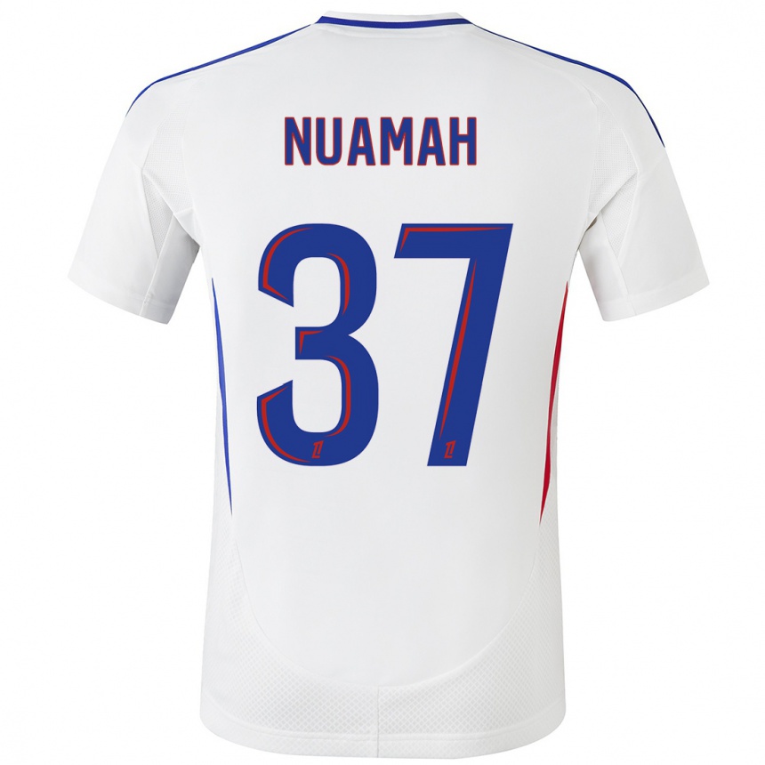 Niño Fútbol Camiseta Ernest Nuamah #37 Blanco Azul 1ª Equipación 2024/25