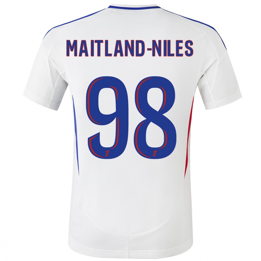 Niño Fútbol Camiseta Ainsley Maitland-Niles #98 Blanco Azul 1ª Equipación 2024/25