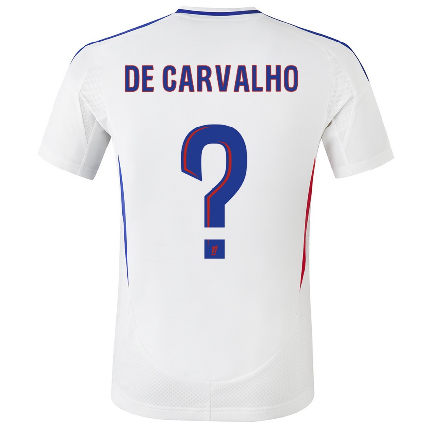 Niño Fútbol Camiseta Mathys De Carvalho #0 Blanco Azul 1ª Equipación 2024/25