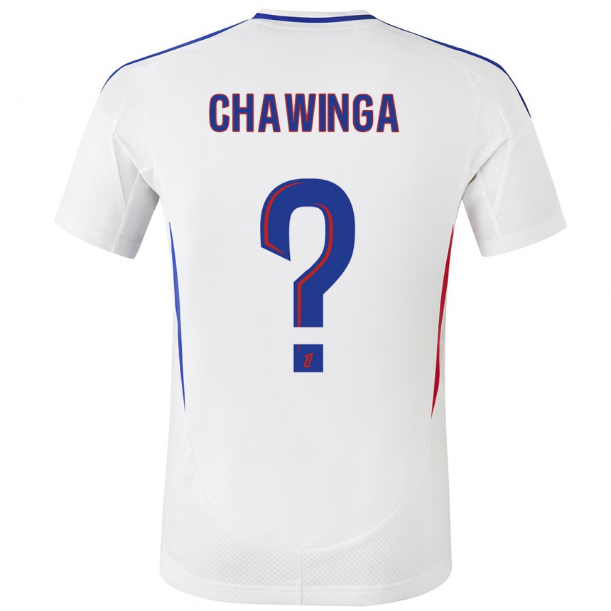 Niño Fútbol Camiseta Tabitha Chawinga #0 Blanco Azul 1ª Equipación 2024/25