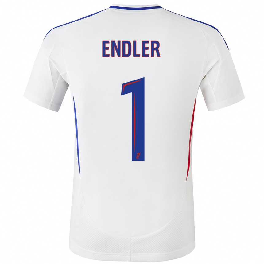 Niño Fútbol Camiseta Christiane Endler #1 Blanco Azul 1ª Equipación 2024/25