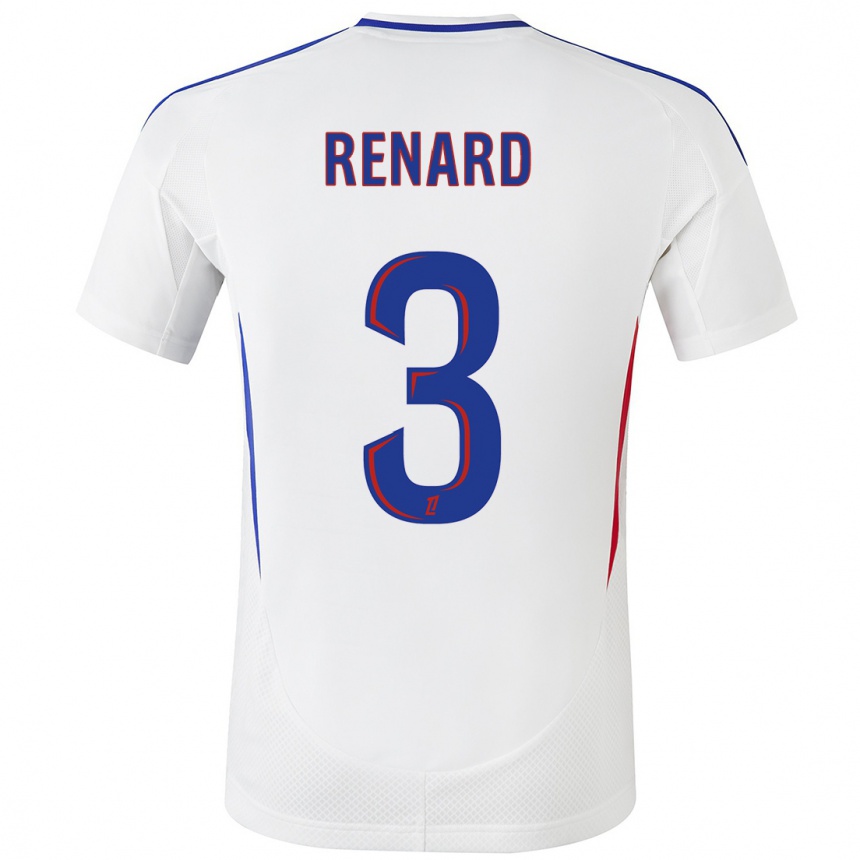 Niño Fútbol Camiseta Wendie Renard #3 Blanco Azul 1ª Equipación 2024/25