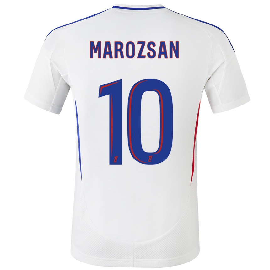 Niño Fútbol Camiseta Dzsenifer Marozsan #10 Blanco Azul 1ª Equipación 2024/25