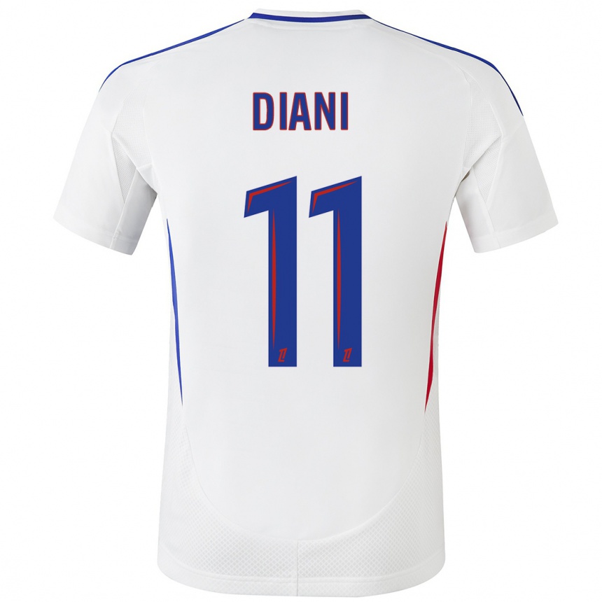 Niño Fútbol Camiseta Kadidiatou Diani #11 Blanco Azul 1ª Equipación 2024/25