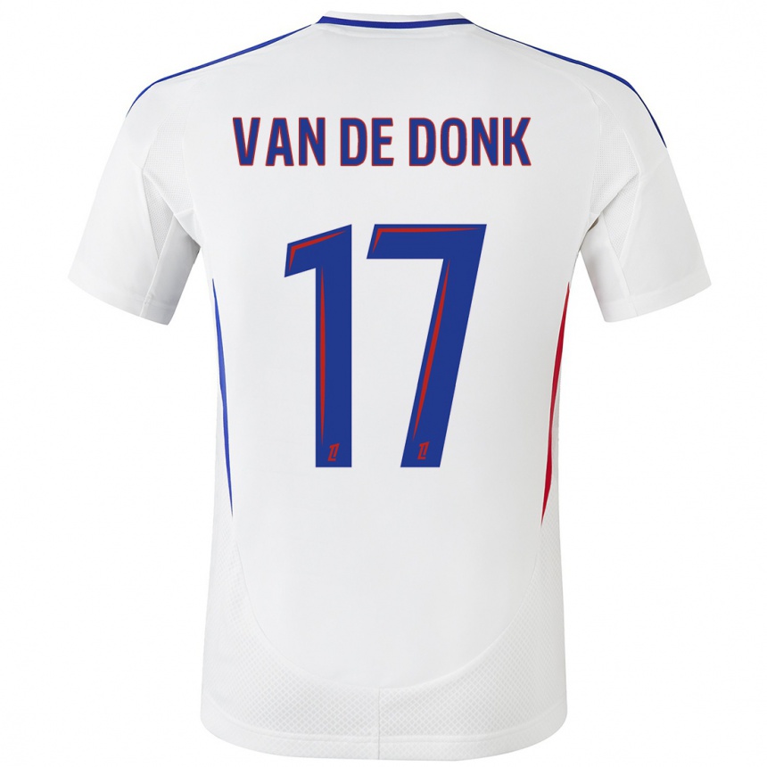 Niño Fútbol Camiseta Danielle Van De Donk #17 Blanco Azul 1ª Equipación 2024/25