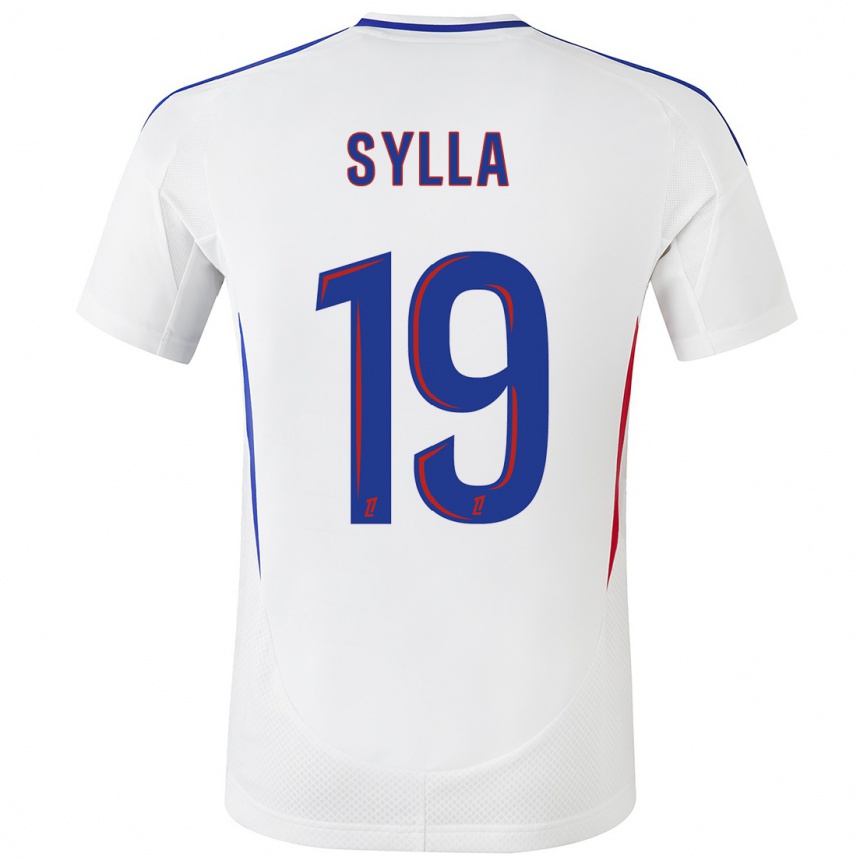 Niño Fútbol Camiseta Kysha Sylla #19 Blanco Azul 1ª Equipación 2024/25