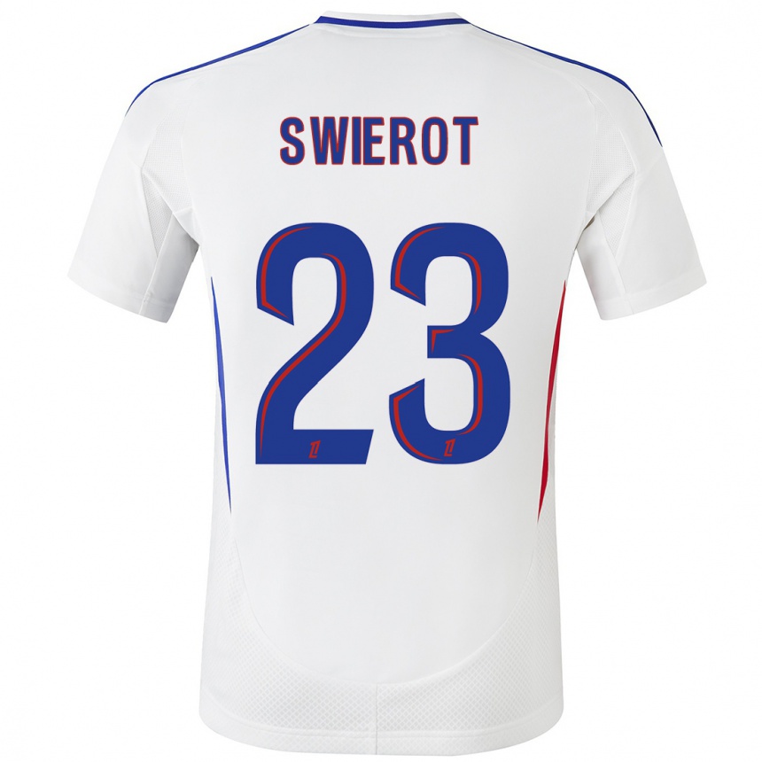 Niño Fútbol Camiseta Julie Swierot #23 Blanco Azul 1ª Equipación 2024/25