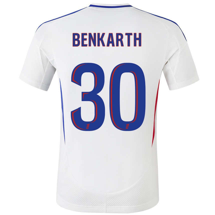 Niño Fútbol Camiseta Laura Benkarth #30 Blanco Azul 1ª Equipación 2024/25