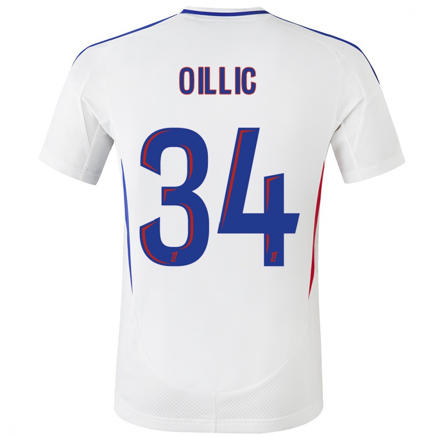 Niño Fútbol Camiseta Laureen Oillic #34 Blanco Azul 1ª Equipación 2024/25