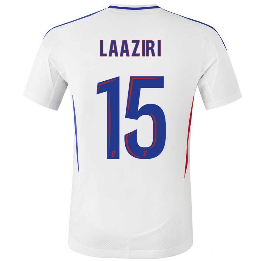 Niño Fútbol Camiseta Achraf Laaziri #15 Blanco Azul 1ª Equipación 2024/25