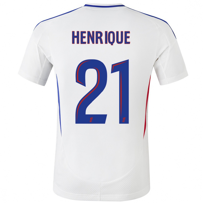 Niño Fútbol Camiseta Henrique #21 Blanco Azul 1ª Equipación 2024/25